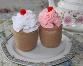 You Pick Color- TWO Felt Cupcakes