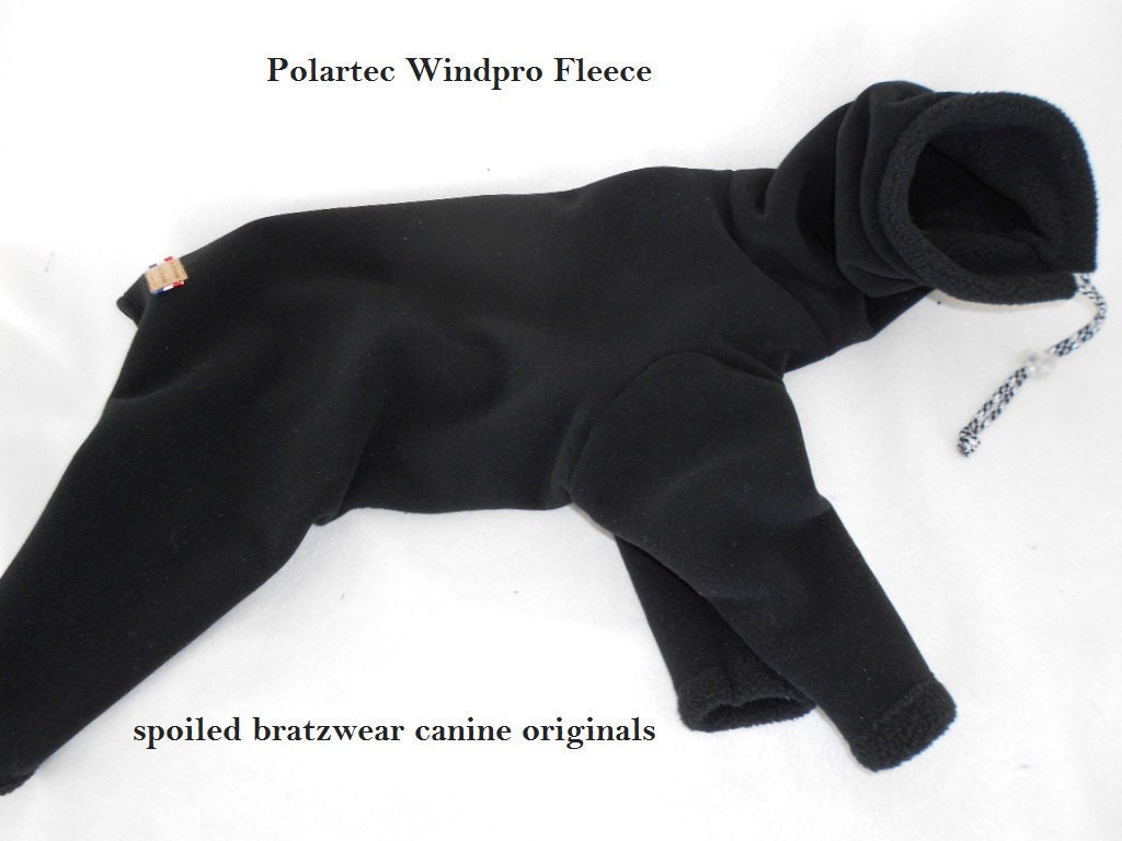 Famous Fit Black WindPro Fleece Italian Greyhound Warm Snow Suit-custom made