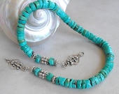 Turquoise and Sterling Silver Necklace- Turquoise Statement Necklace