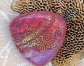 Dichroic Pendant Fused Glass Jewelry Electric Pink