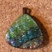 Green Dichroic Pendant, Fused Glass Pendant, Dichroic Jewelry, Fused Glass Jewelry
