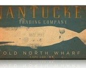Nantucket Trading Company Whale original graphic art  on canvas 8 x 16 inches by stephen fowler