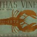 Marthas Vineyard trading company lobster illustration original artwork giclee print 6 x 12 by gemini studio