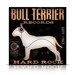 BULL TERRIER  records original graphic art illustration on canvas 12 x 12 x 1.5 by stephen fowler