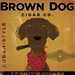 BROWN DOG CIGAR company chocolate Labrador handmade on canvas 12 x 12 by stephen fowler
