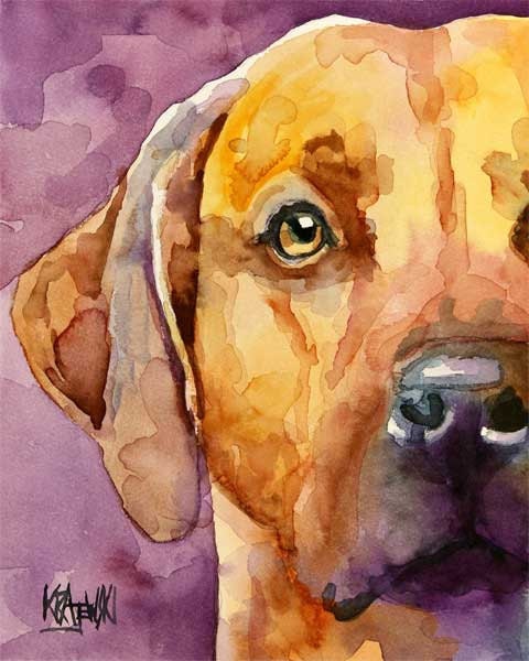 Rhodesian Ridgeback Art Print of Original Watercolor Painting - 8x10