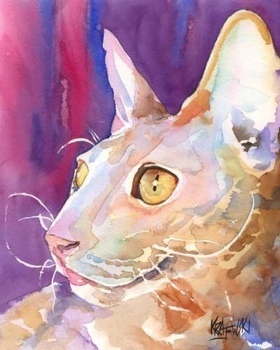 Cornish Rex Cat Art Signed