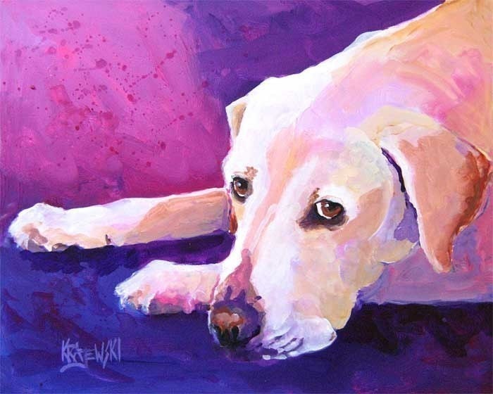 Labrador Retriever Art Print of Original Acrylic Painting - 8x10 Yellow Lab