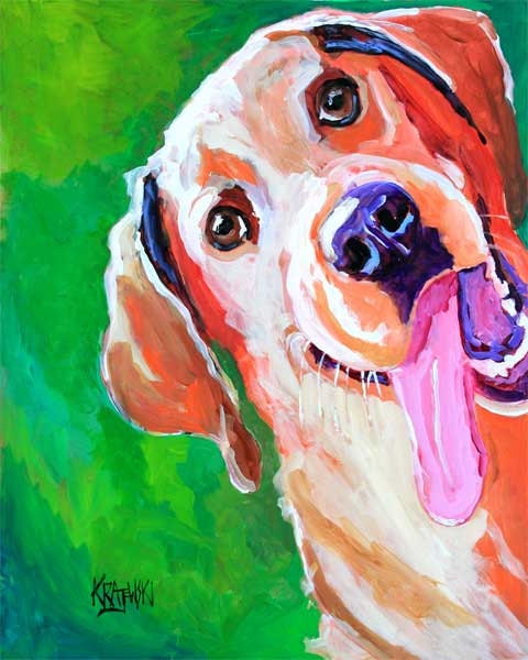 Labrador Retriever Art Print of Original Acrylic Painting - 8x10 Yellow Lab