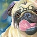 Pug Art Print of Original Watercolor Painting - 8x10 Dog Art