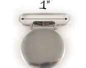 200 Round Face Metal 1" Suspender Clips - w/ Rectangle Inserts - Lead Free - for Paci Pacifier Holder plus Instructions - 10 PERCENT REFUND