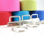 10 Key Fob Hardware / 5 Yards Medium-Heavy Cotton Webbing Combo - 1.25 Inch - Plus Instructions - 10 PERCENT REFUND