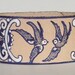 Cuff bracelet Blue Willow Birds Design Leather