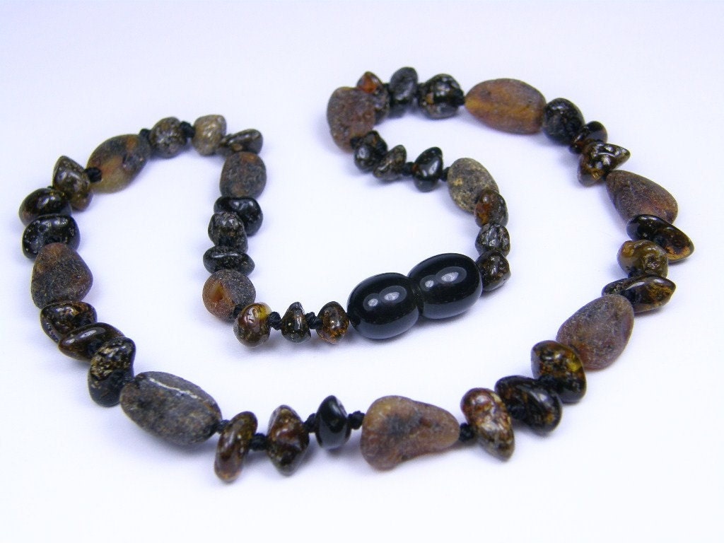 NEW DESIGN Grey amber teething necklace for your baby. For Maximum pain RELIEF.