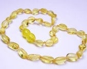 New stylish TRANSPARENT LEMON Baltic amber teething necklace