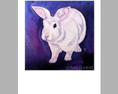 White Bunny Rabbit  2 - Pack of 5 Note Cards with White Envelopes - Ranlett  A4C