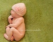 Newborn Baby Girl Hat with Pink flower - Photography Prop