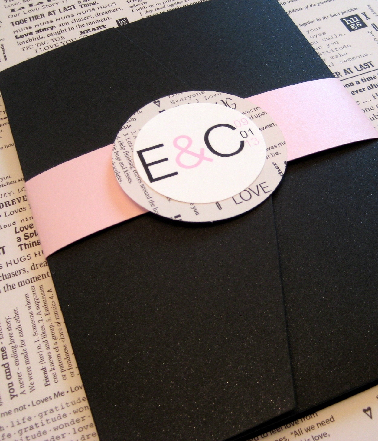 Love Letter Quotes Pocket Wedding Invitation Set