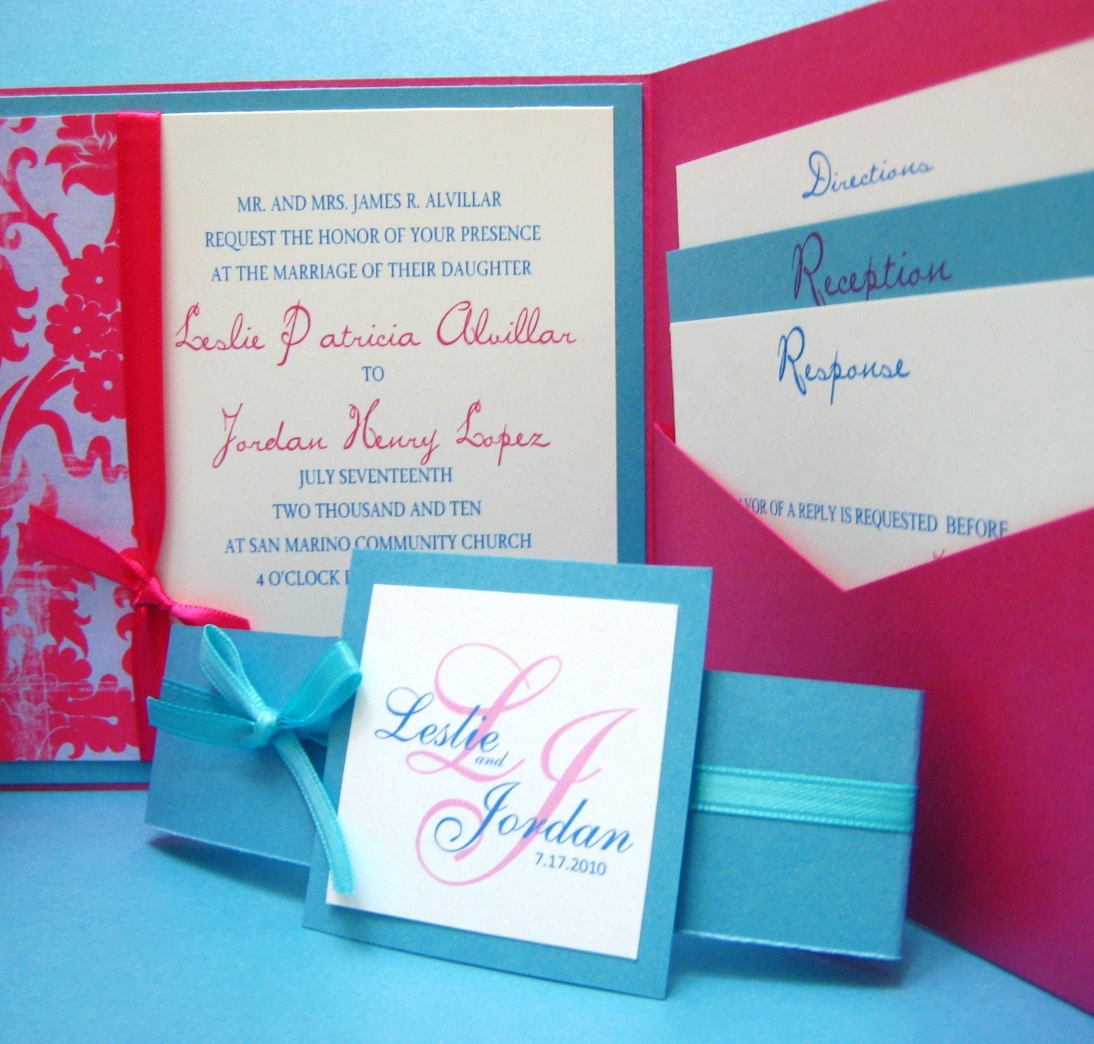 Hipster Pocket Wedding Invitation Set