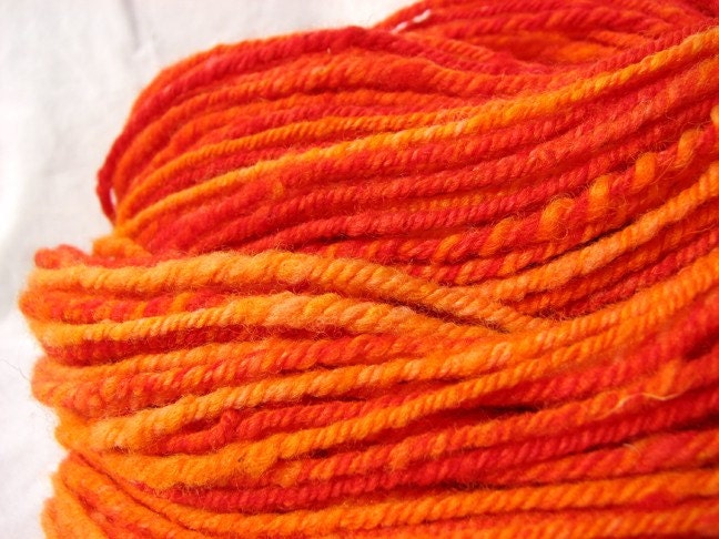 Blazing Hearthfire Handspun Corriedale wool yarn
