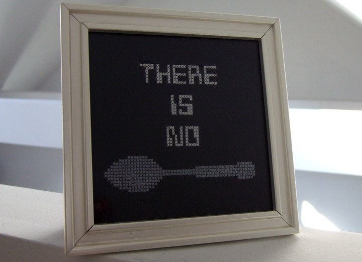 There Is No Spoon - The Matrix - Framed Cross Stitch (Made to Order)