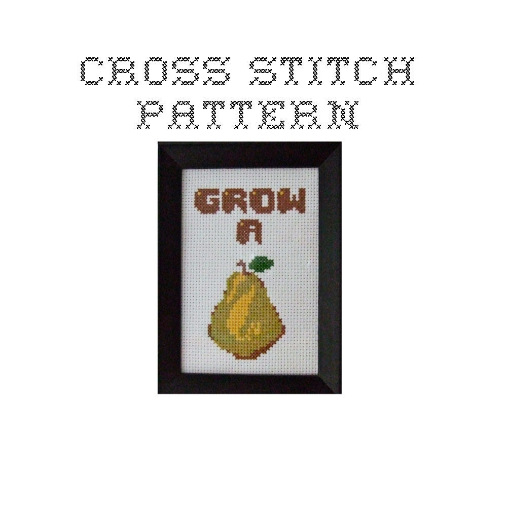 DIY Grow A Pair - .pdf Original Cross Stitch Pattern - Instant Download