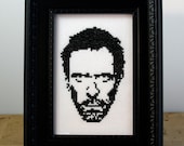 Dr House - Framed Cross Stitch