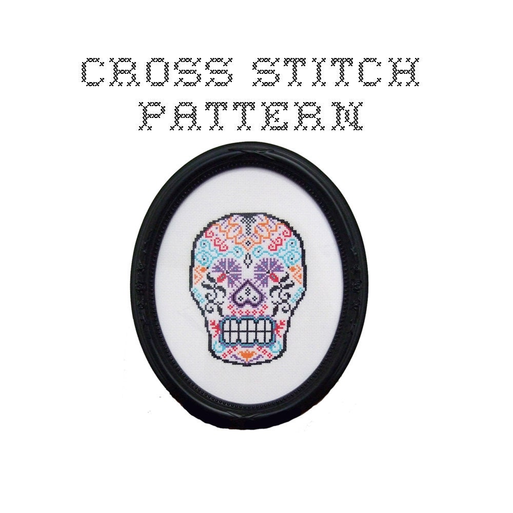 DIY Sugar Skull (version 1) - .pdf Original Cross Stitch Pattern - Instant Download