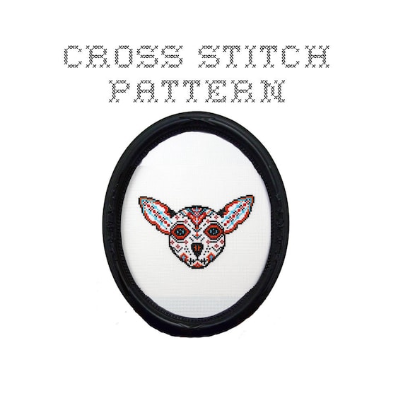 DIY Dog Sugar Skull - .pdf Original Cross Stitch Pattern - Instant Download