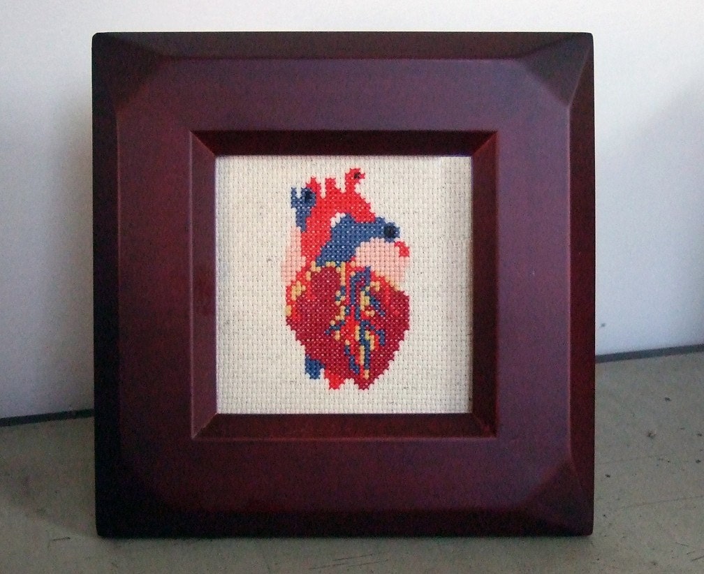DIY Anatomical Heart - .pdf Original Cross Stitch Pattern - Instant Download