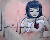 EKG Heartbreakbeats Vinyl Postcard SIzed Magnet
