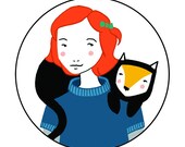 Red Head Cat Lady