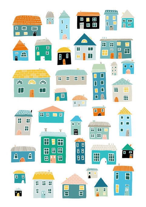 Where We Live A4 print - LIMITED EDITION in blue