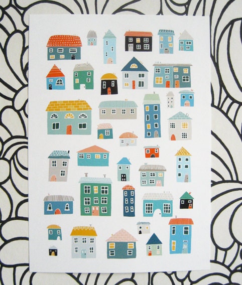 Where We Live A4 print - LIMITED EDITION in blue