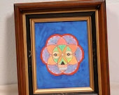 Sugar Skull Day of The Dead Seed of Life Sacred Geometry Framed Painting