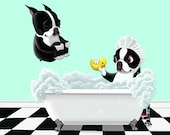 Bath Time - 11 x 14 Boston Terrier Dog Art