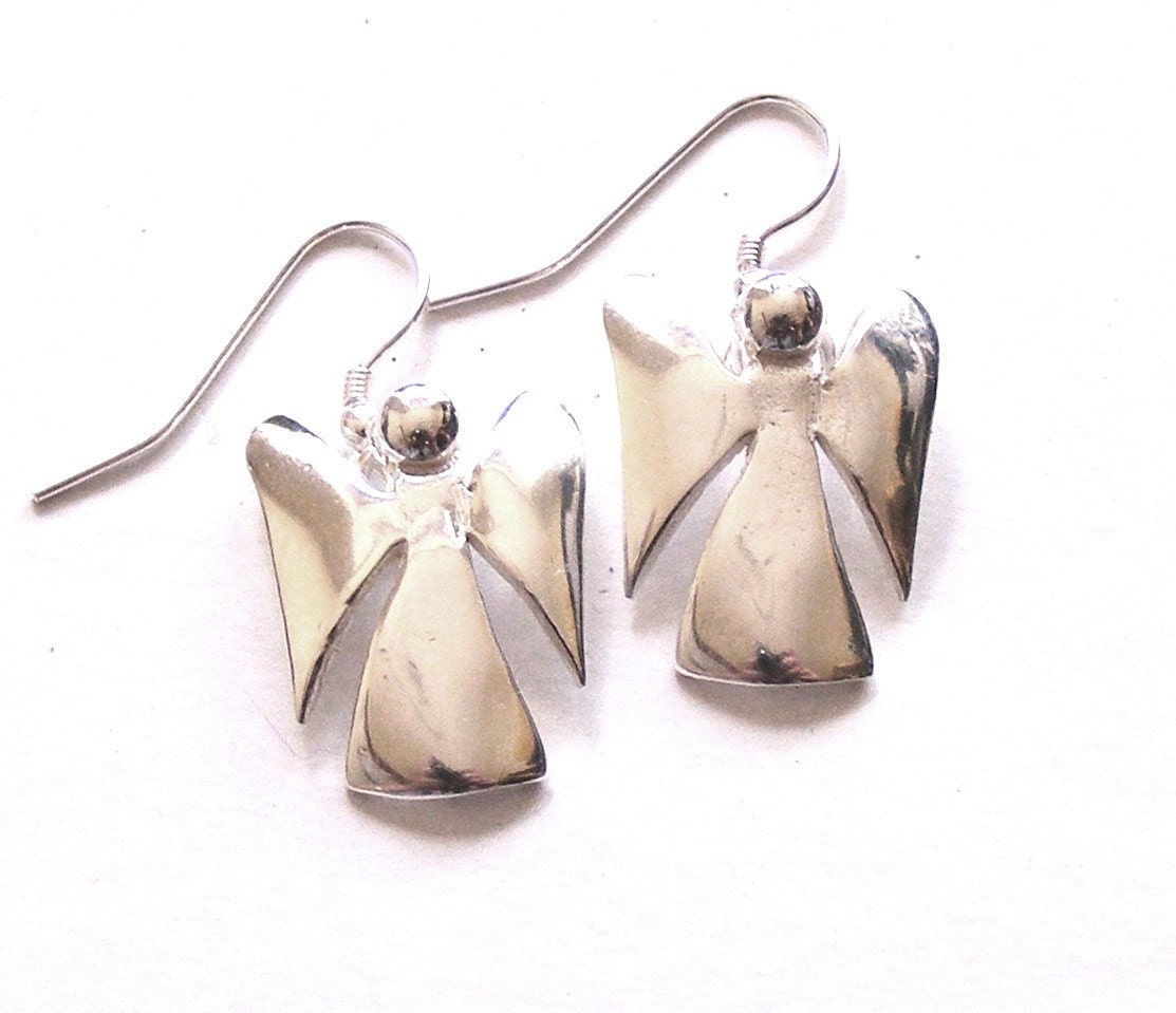 Sterling Silver Blossom Angel Earrings - Handmade
