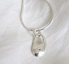 Silver Small Yin necklace with a diamond