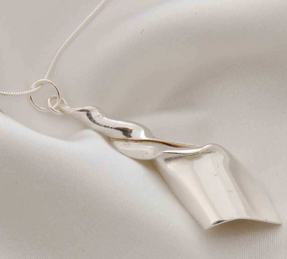 Designer Silver Twisted Cone Pendant