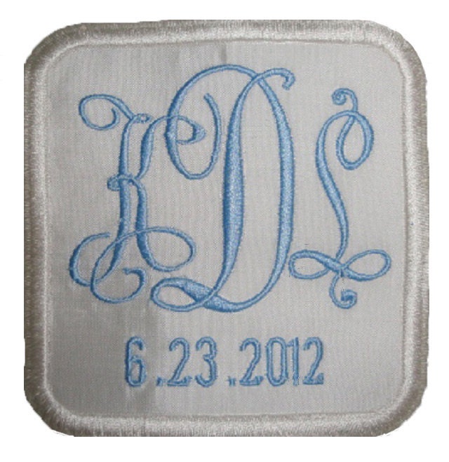 Silk Tailored Square Style Wedding Gown Labels Custom Embroidered
