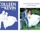 Silhouette Print, 11x14, Custom Art, Wedding Gift, Birthday Gift, Personalized