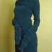 cowl tunic dress/extra long sleeves Teal blue