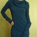 cowl tunic dress/extra long sleeves Teal blue