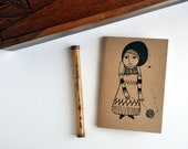 the girl who knitted love- handmade journal kraft cover