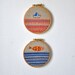round dream Sailboat 1 - mixed media hanging wall (4'' diameter)