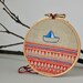 round dream Sailboat 1 - mixed media hanging wall (4'' diameter)