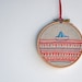 Sailboat 2 - mixed media embroidery art - hanging wall (4'' diameter)