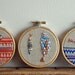 Silver Fishes - original mixed media embroidery hoop art