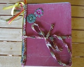 Maroon covered Art Journal - collage and lined interior "Junque Journal" - storybeader
