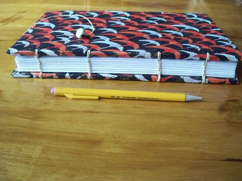 Handmade Artist Notebook - Dancing Cranes